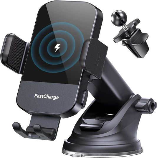 CHGeek 15W Fast Wireless Car Charger - Securely Charges iPhone & Samsung