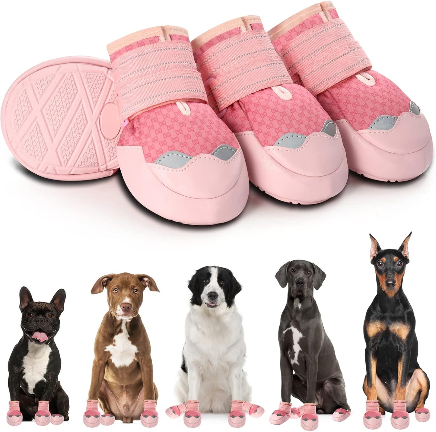 Dog Shoes for Large Dogs - Waterproof Snow Boots for Winter