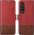 Genuine Leather Galaxy Z Fold 3 Wallet Case - RFID Blocking, Card Slot