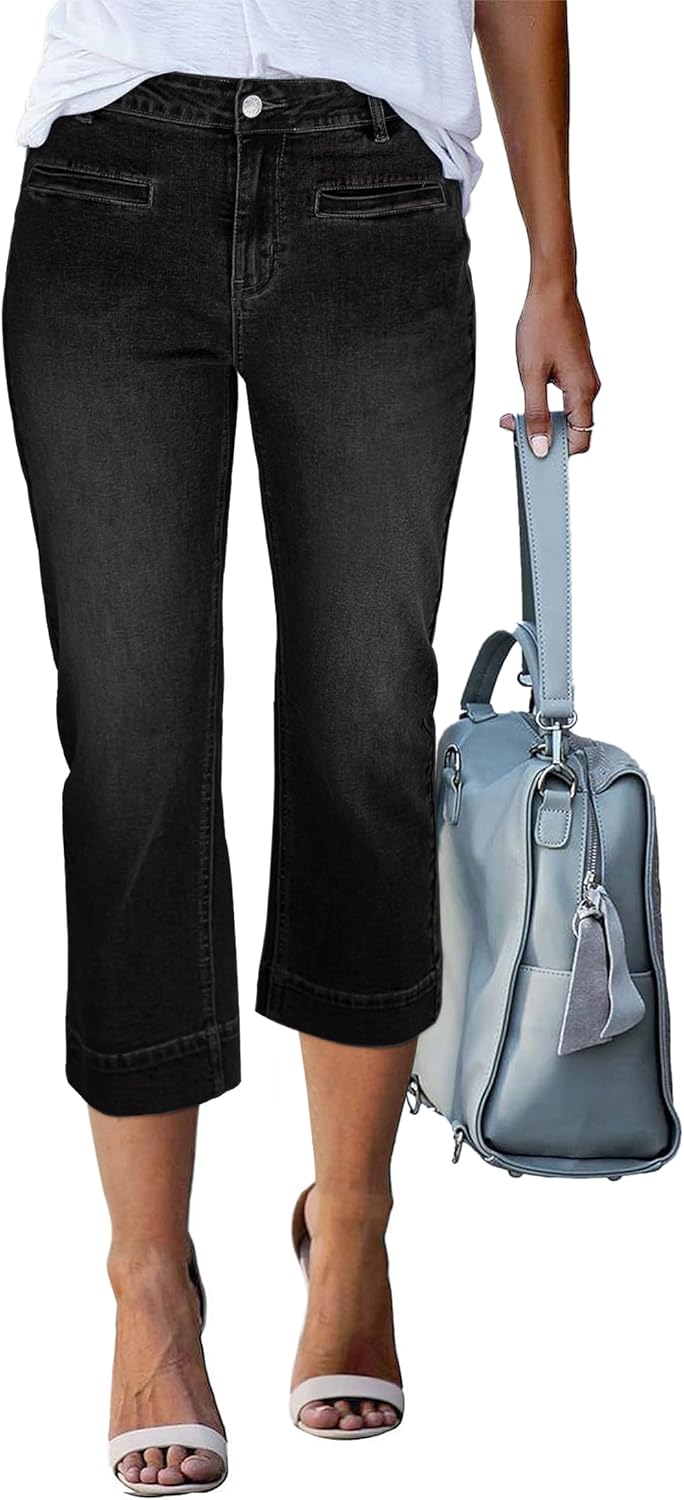 Luvamia Capri Jeans for Women High Waisted Slim Straight Fit