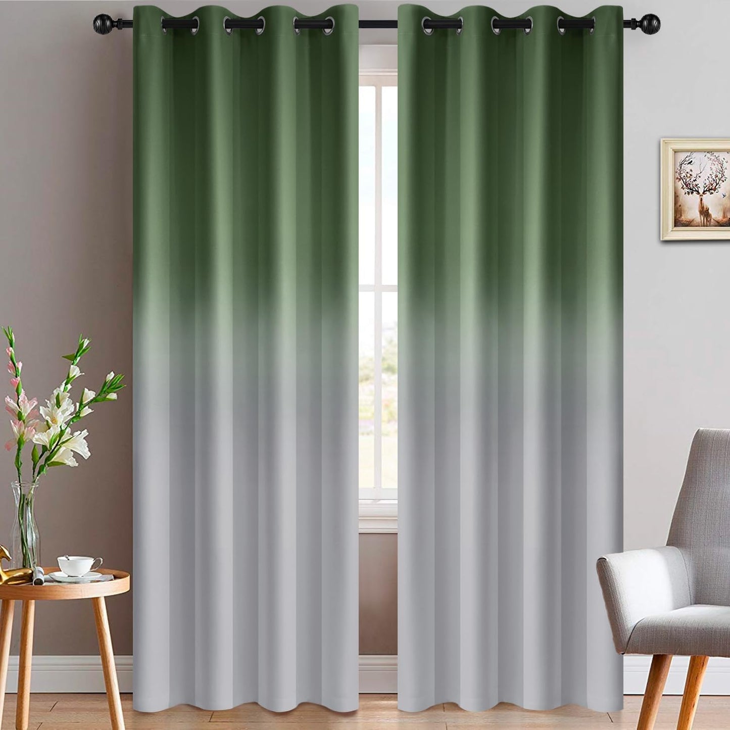 Yakamok Light Blocking Gradient Color Curtains for Any Room