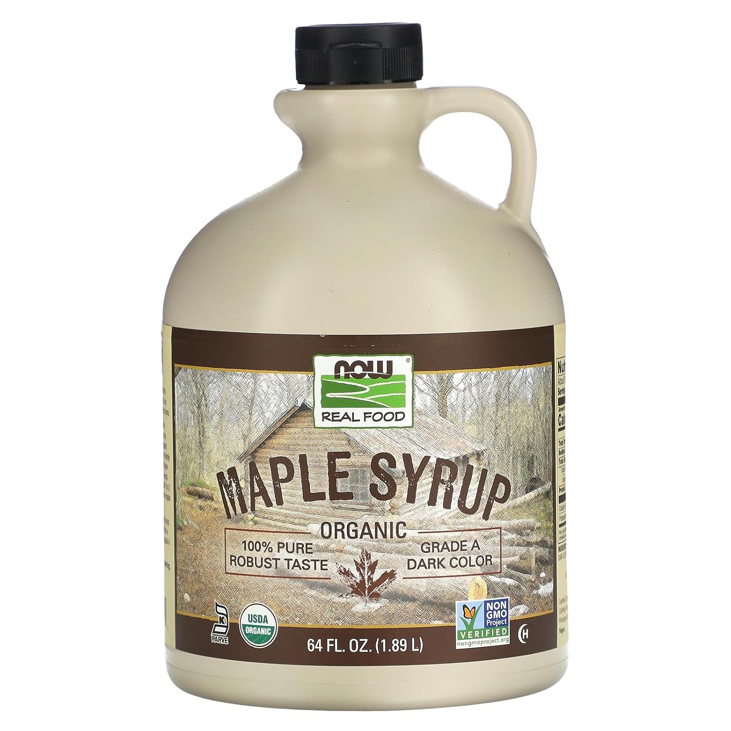 NOW Foods Organic Maple Syrup Grade A Dark Color 64-Ounce