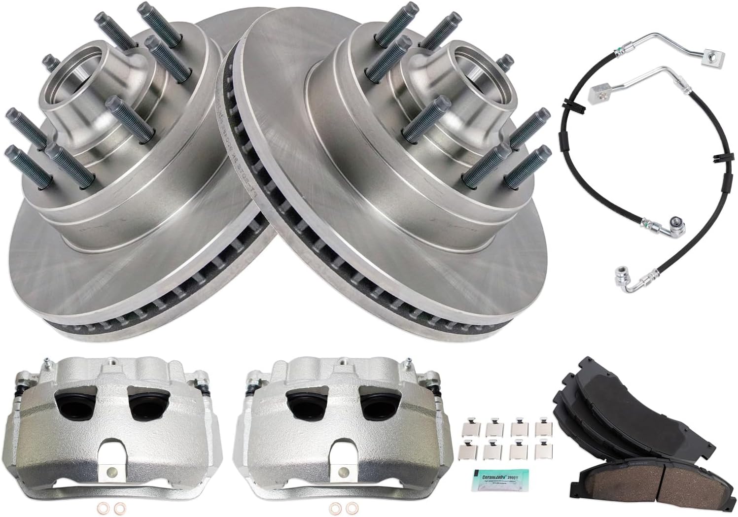 TRQ Front Brake Pad & Rotor Kit for 2008-2018 Ford Super Duty