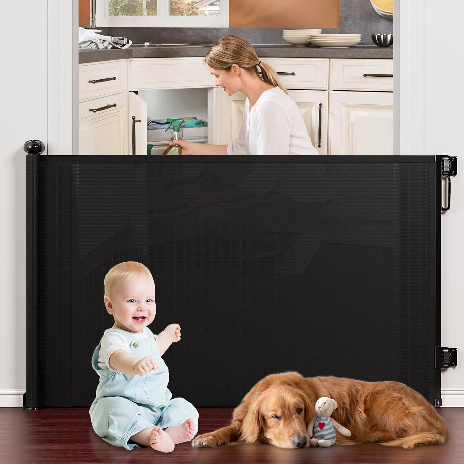 Retractable Baby Gates Extra Wide for Indoor and Outdoor Use