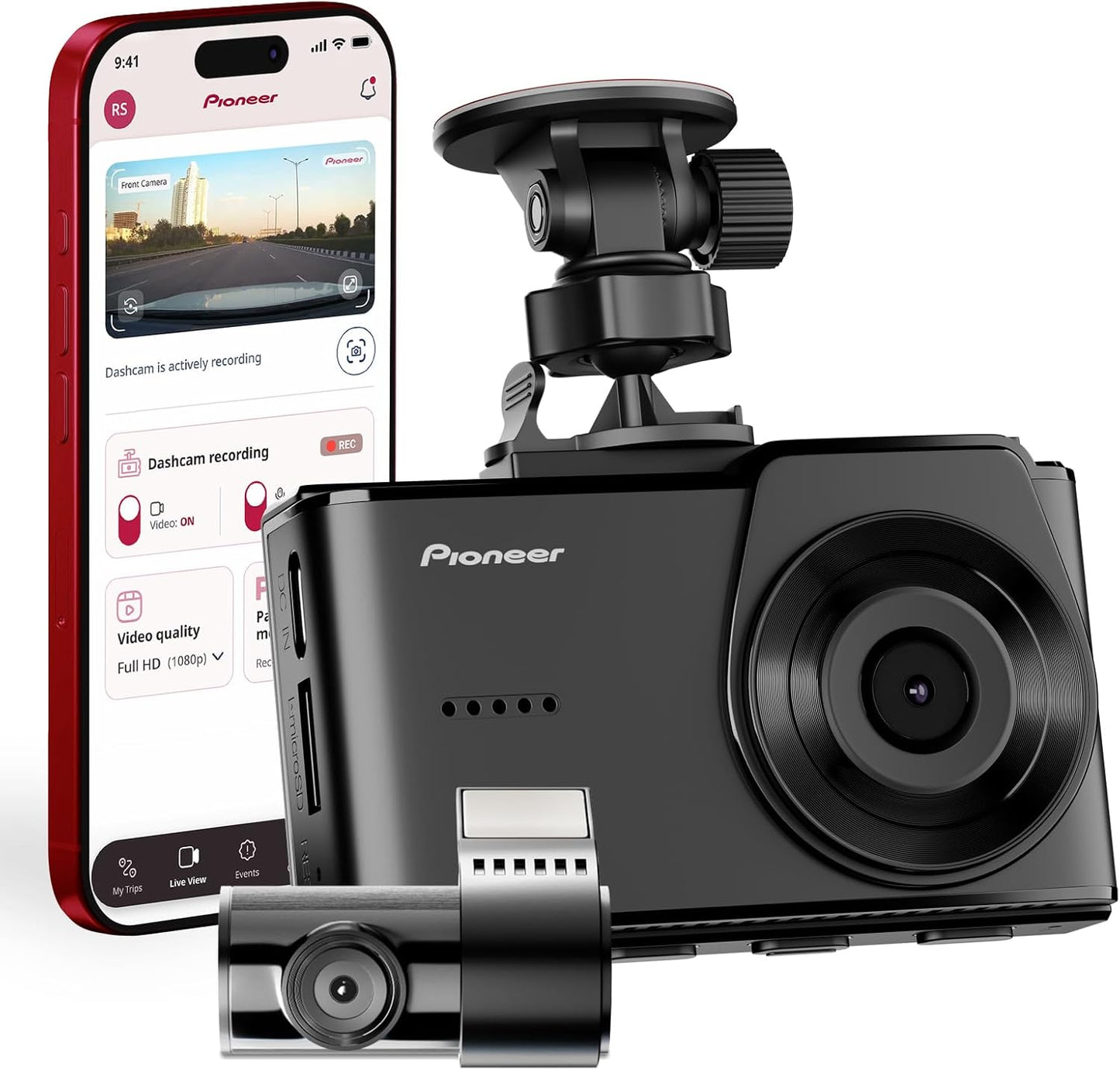 Pioneer VREC-H520DC Dual Dash Cam with 2K Resolution & GPS