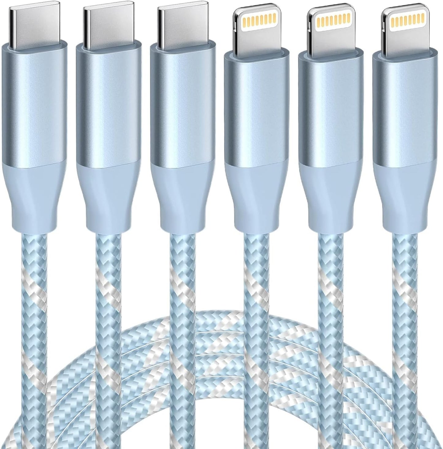 Fast Charge Trio: Apple MFi USB C to Lightning Cable Set