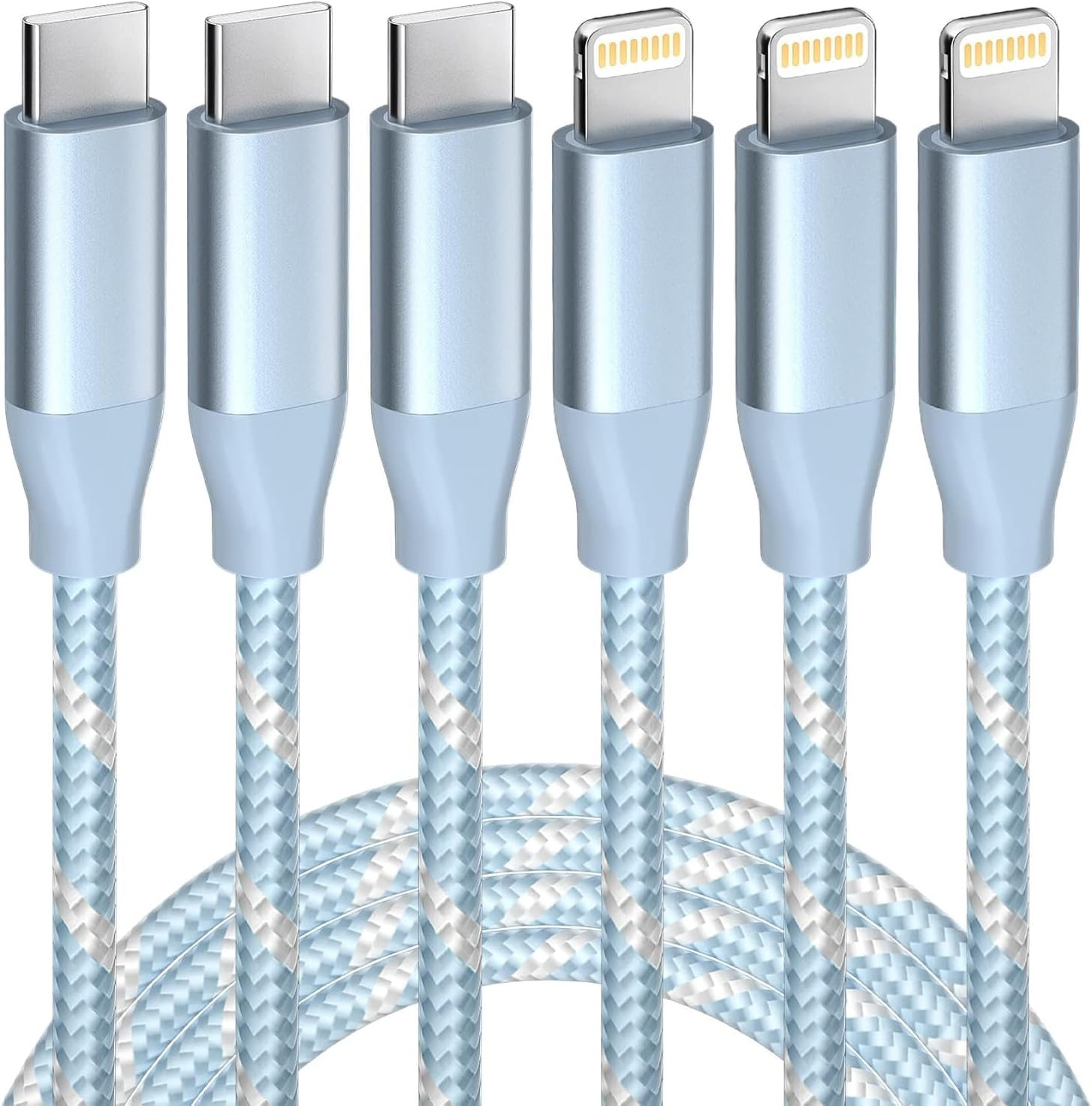 Fast Charge Trio: Apple MFi USB C to Lightning Cable Set