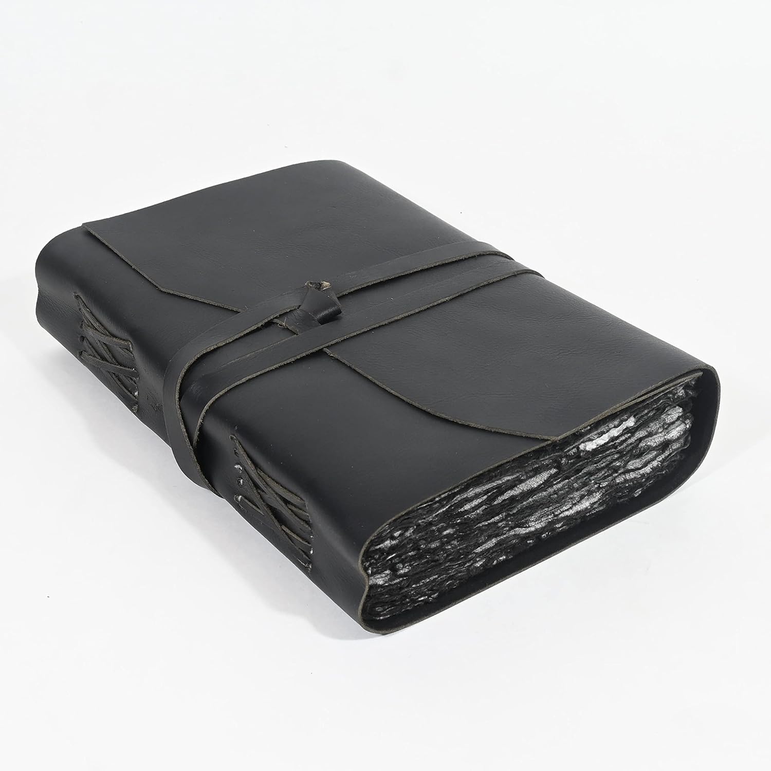 Vintage Black Leather Journal - Rustic 200 Pages for Creatives