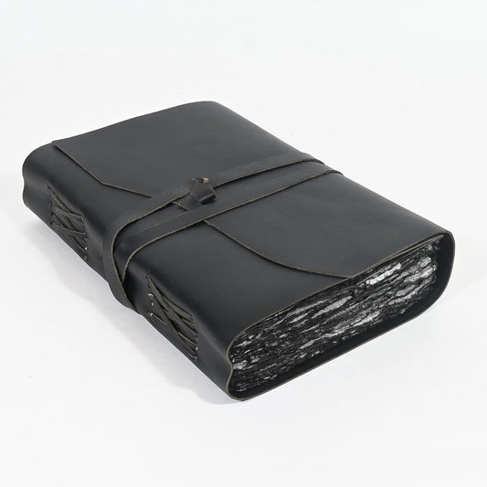 Vintage Black Leather Journal - Rustic 200 Pages for Creatives