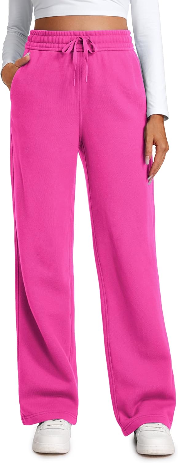 CRZ YOGA Cotton Fleece Lined Sweatpants for Women - Warm & Cozy