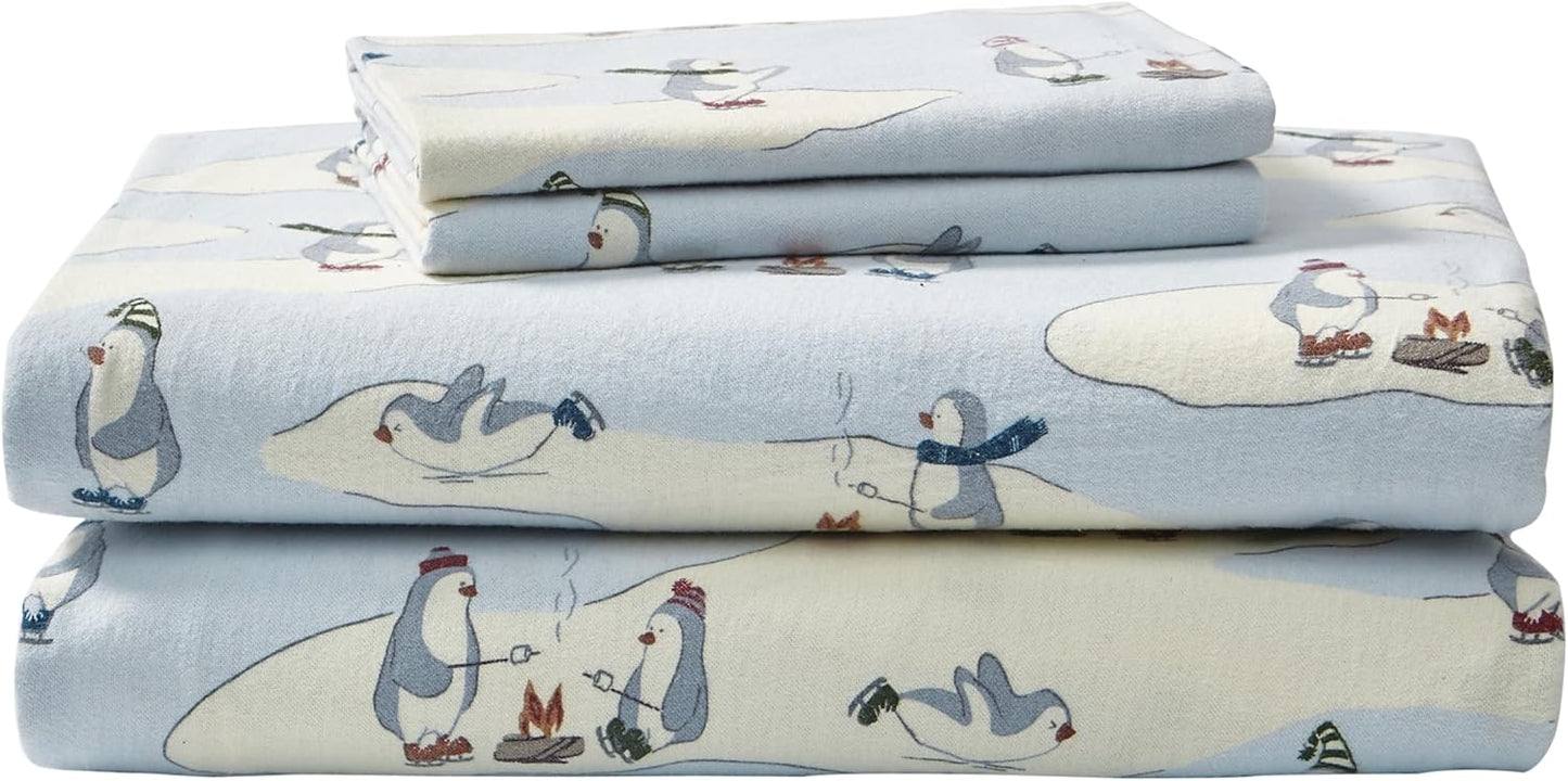 Eddie Bauer Twin Sheets Set - Cozy Cotton Flannel Bedding
