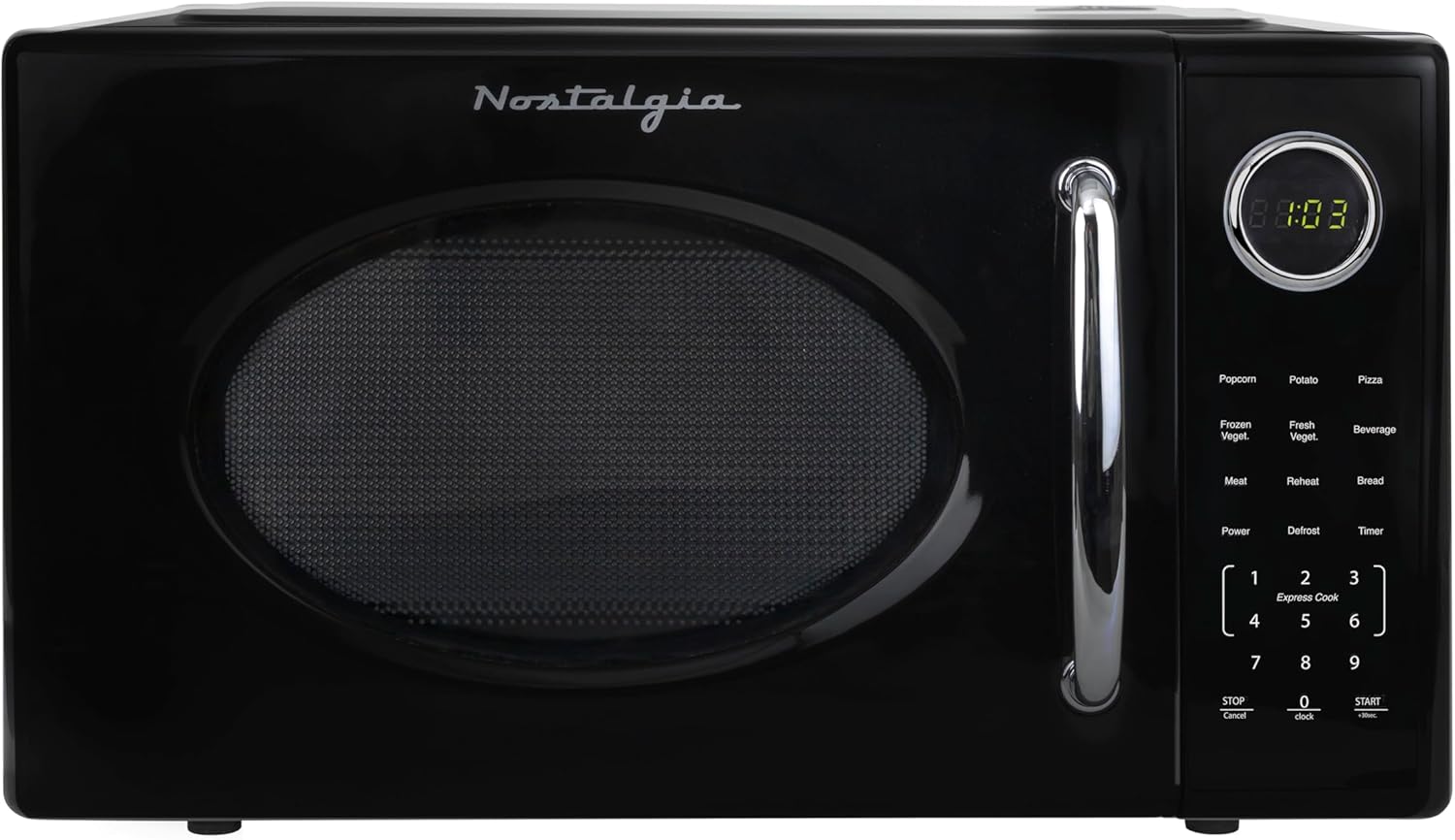 Nostalgia Retro 1000W Microwave Oven with Child Safety Lock
