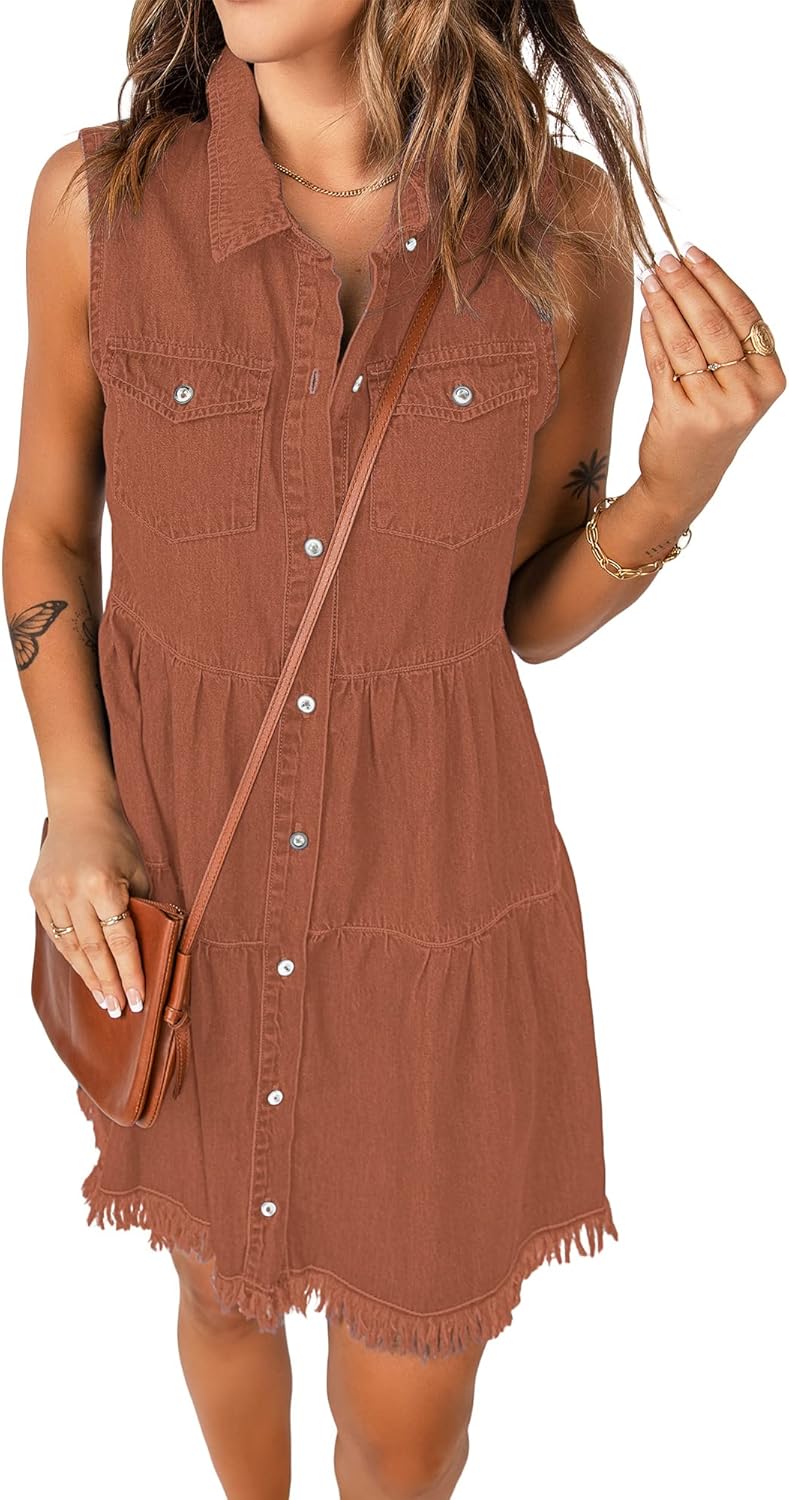 Luvamia Women's Casual Summer Denim Dress for Stylish Comfort