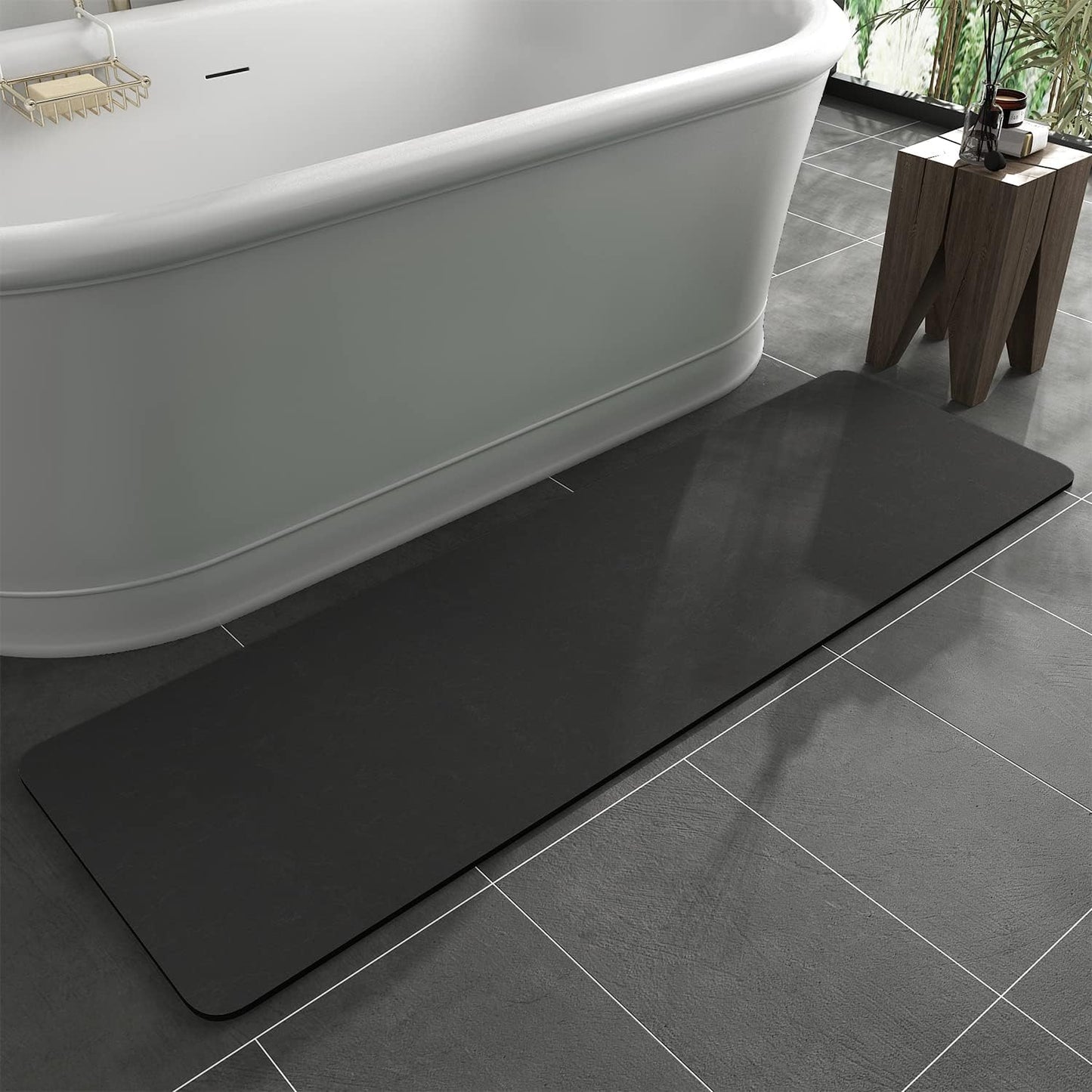 MontVoo Bath Mat Rug Non Slip Quick Dry Absorbent Thin Design