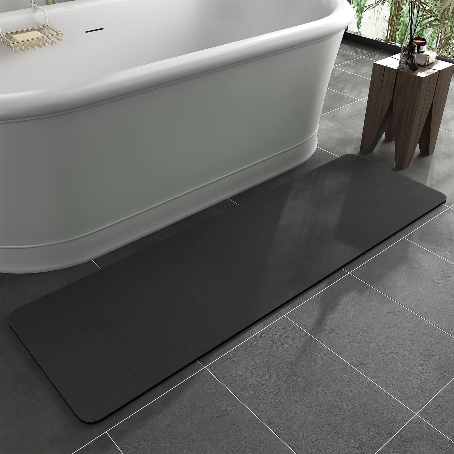 MontVoo Bath Mat Rug Non Slip Quick Dry Absorbent Thin Design