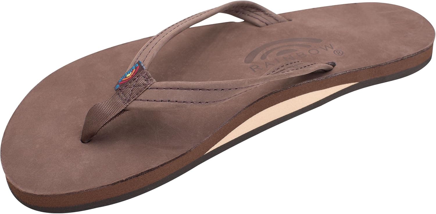Rainbow Sandals Women's Single Layer Leather Sandal with Arch Support
