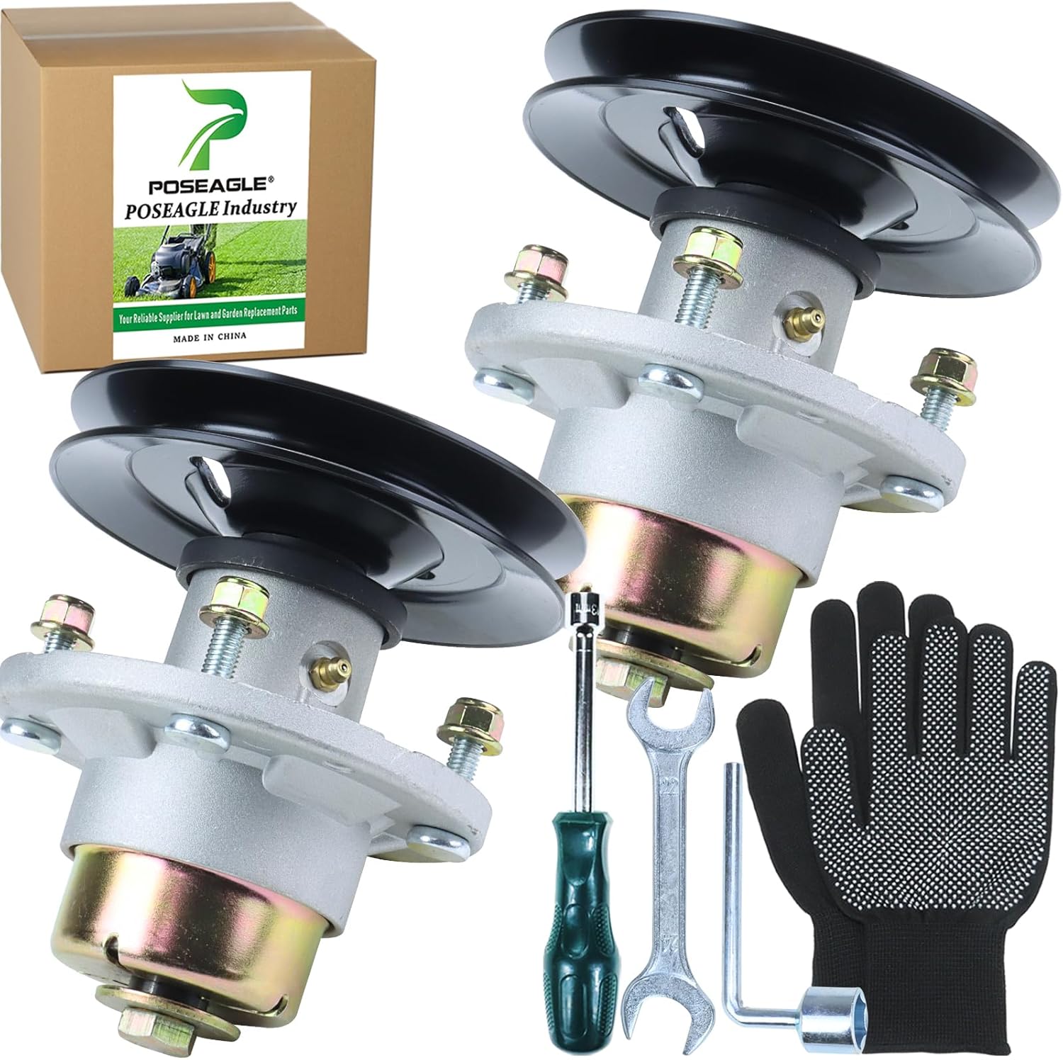 2 Pack Pre-Greased AM144608 Spindle Assembly by POSEAGLE