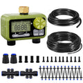 Garden Watering System 100FT 2-Zone Timer Kit - Fast Setup