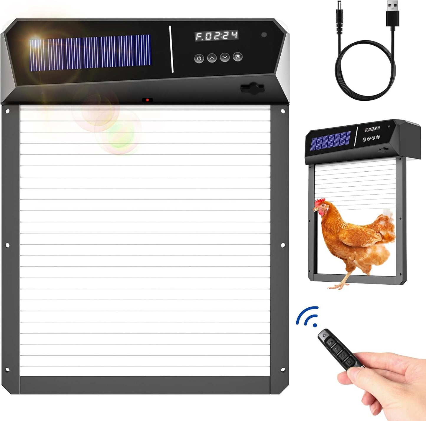 Automatic Chicken Coop Door with Solar Power and Remote Control
