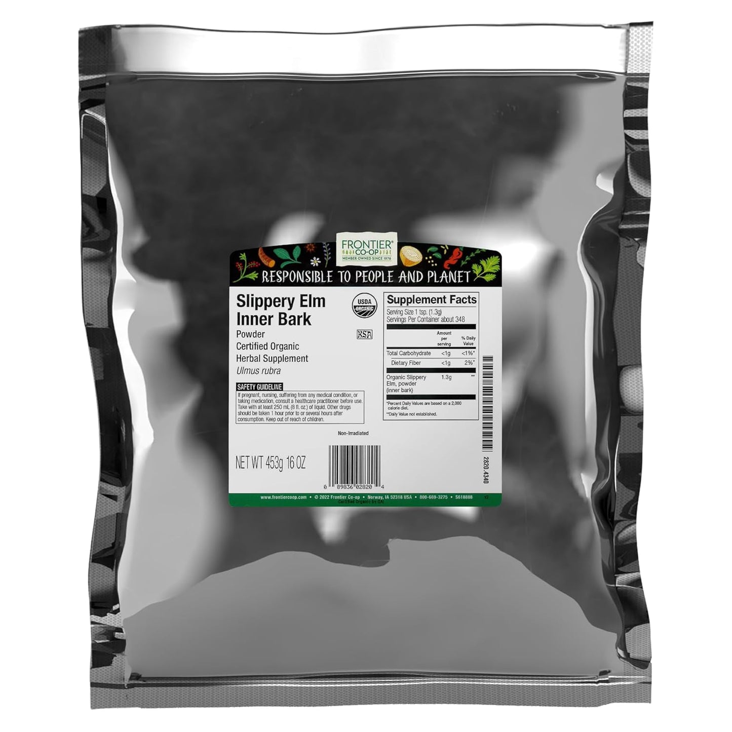 Frontier Herb Slippery Elm Bark Organic Powder for Health
