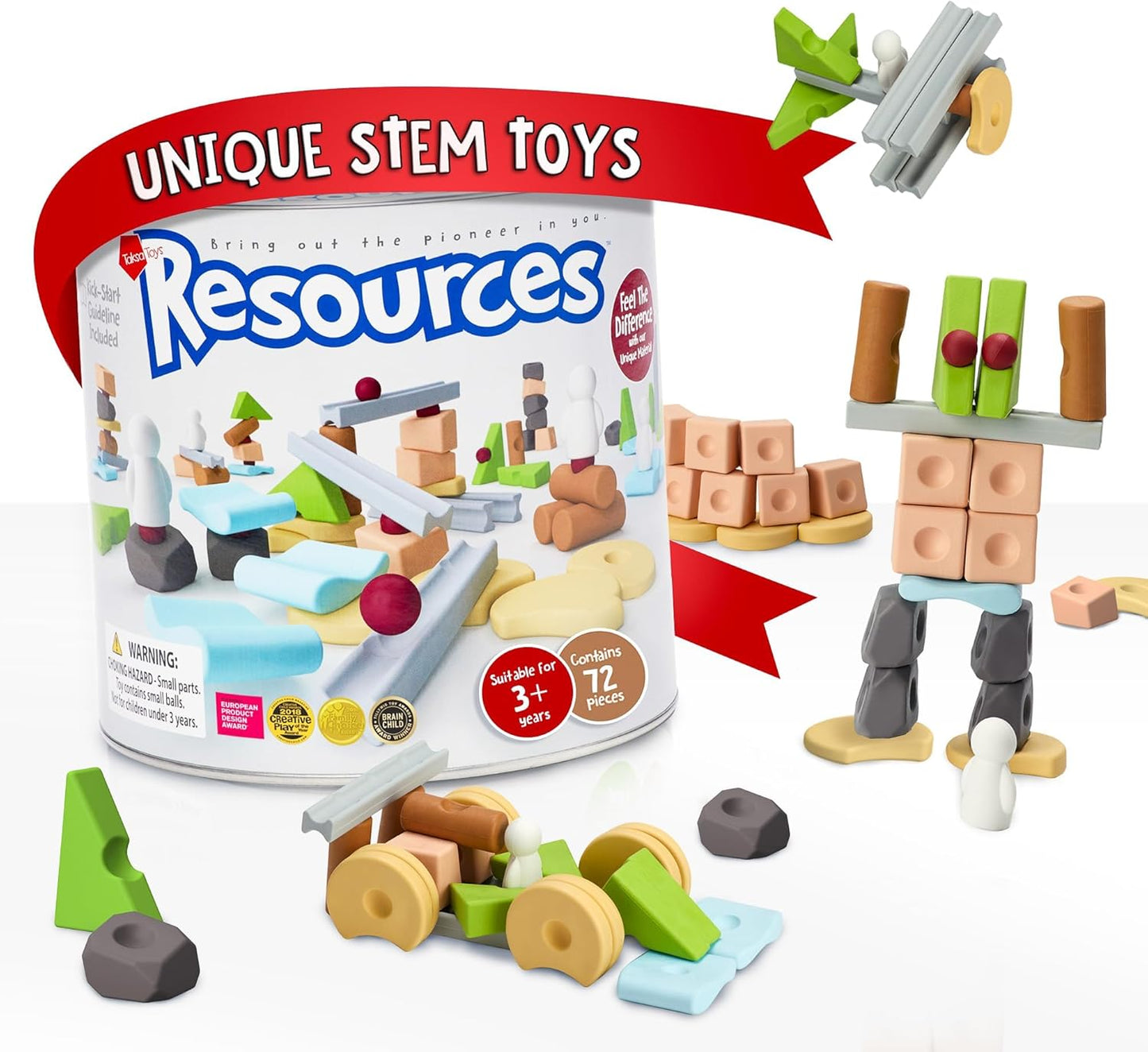 Creative Unique Building STEM Toys for Kids - 72 Pcs Set