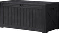 120 Gallon Deck Box Outdoor Storage Bench - Black Resin