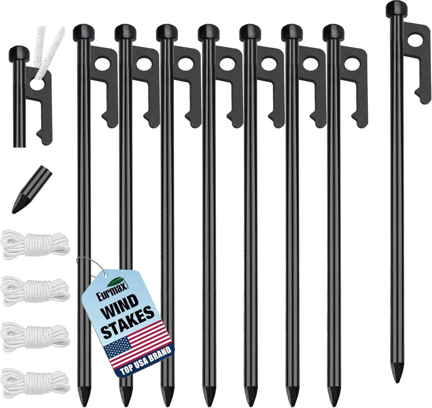 Eurmax USA 10 Steel Tent Stakes - Secure Your Outdoor Canopy