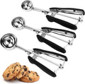 Stainless Steel Cookie Scoops Set ~ Easy Trigger Release