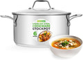 NutriChef 6-Quart Stainless Steel Stockpot for Cooking Soups