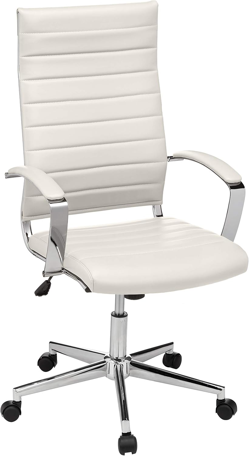 Modern White Desk Chair with Lumbar Support -  Basics