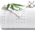 PHF Cooling Waffle Blanket Twin Size - Lightweight Bamboo Cotton Blend