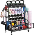 Dumbbell Rack Weight Rack for Kettlebells and Yoga Mat - Heavy-Duty