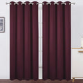 Burgundy Red Thermal Blackout Curtains 52 x 108 in - Room Darkening