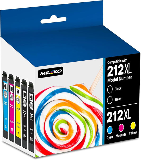 MILEKO 212XL Remanufactured Ink Cartridges for Epson