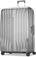 X-Large Checked Hardside Luggage Silver Shimmer - Lightweight Travel