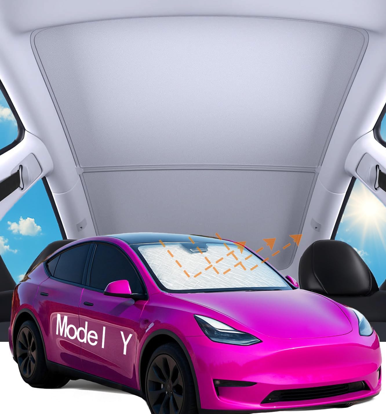 10PCS Full Windshield Side Window Sunshade for Tesla Model Y