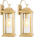 17 Inch Large Gold Outdoor Sconces 2-Pack - Brass Porch Wall Lights