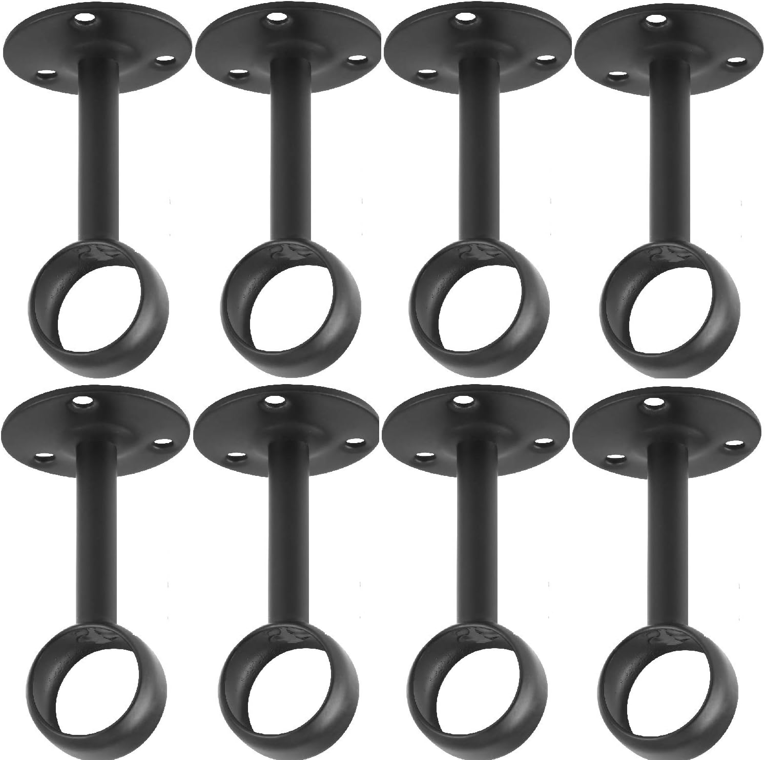 Ceiling-Mount Curtain Rod Brackets Set - 8PCS, Black