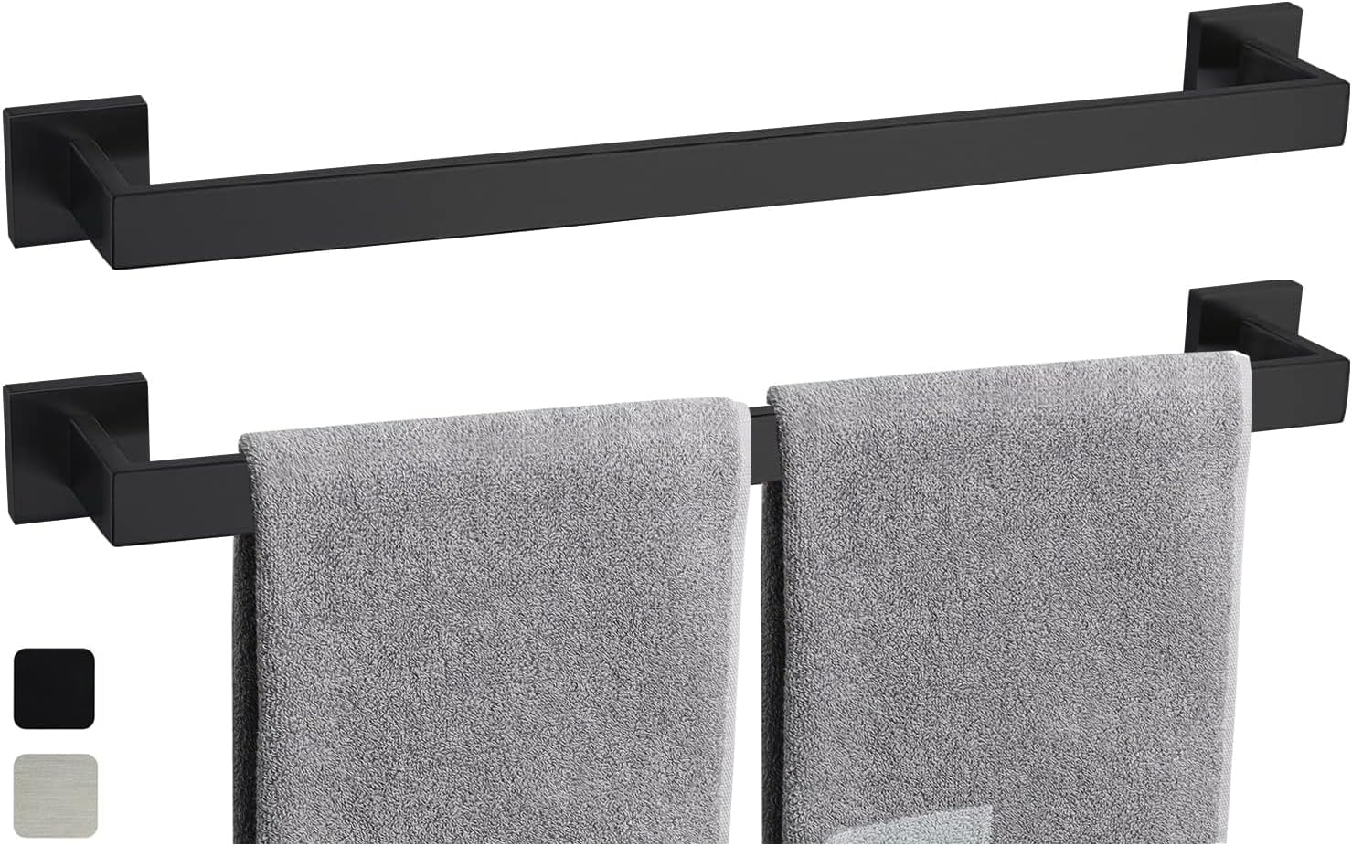 28 Inch Towel Bar Set for Bathroom and Kitchen - Modern Design