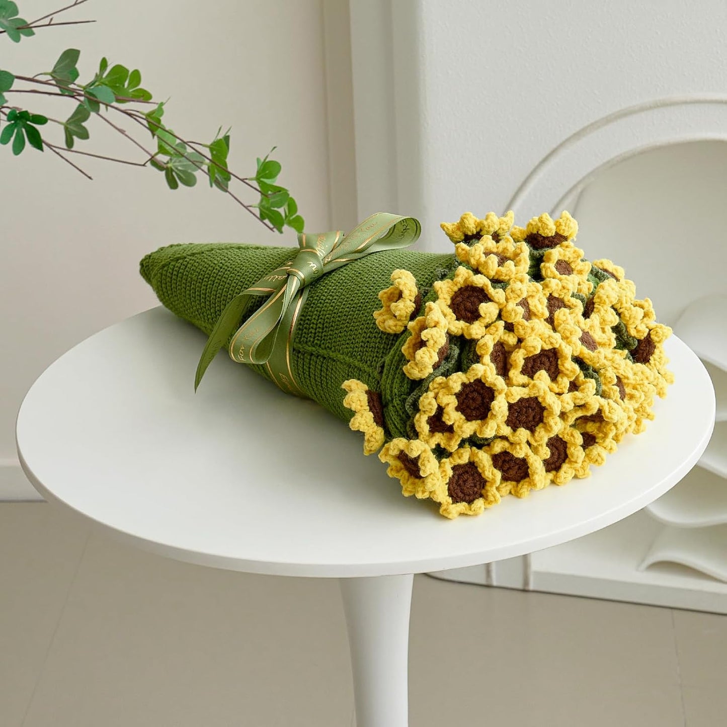 Crochet Flower Bouquet Throw Blanket for Romantic Gifts