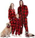 Family Christmas Pajamas Matching Set One-Piece Flannel Buffalo Plaid