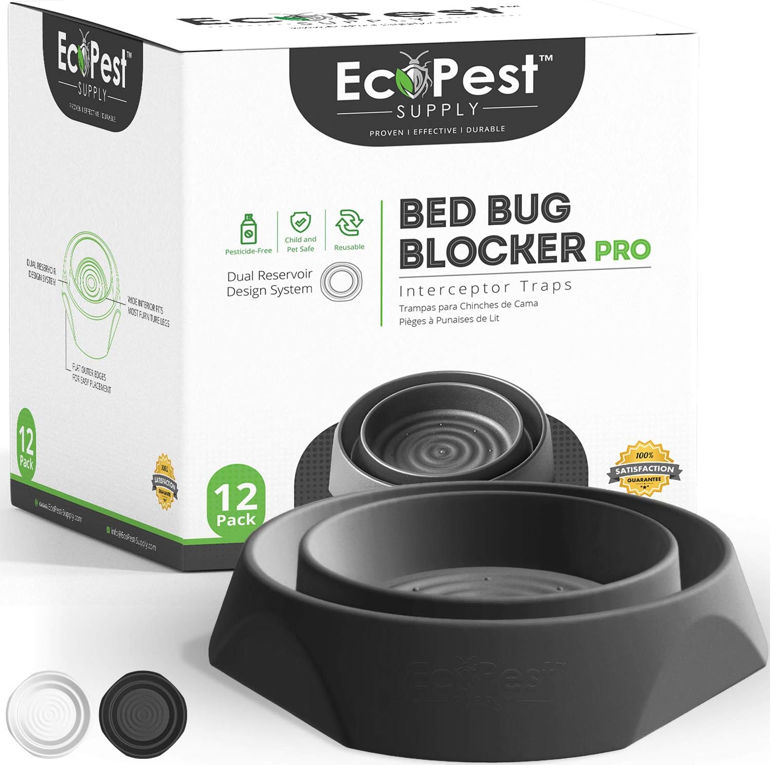 Bed Bug Interceptors 12 Pack for Effective Bed Bug Detection