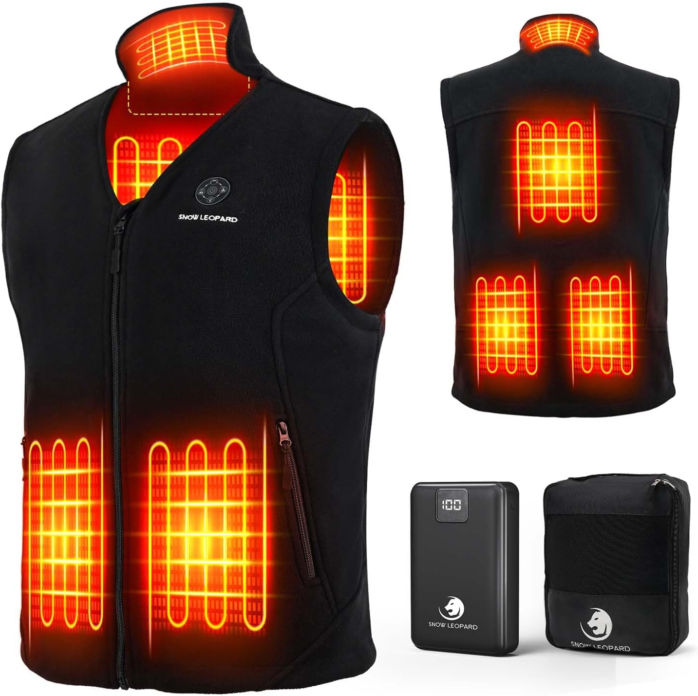 SNOW LEOPARD Men's Heated Vest for Outdoor Activities and Sports