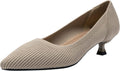 youngshow Women's Knit Pointed Toe Kitten Heels - Comfortable Daily