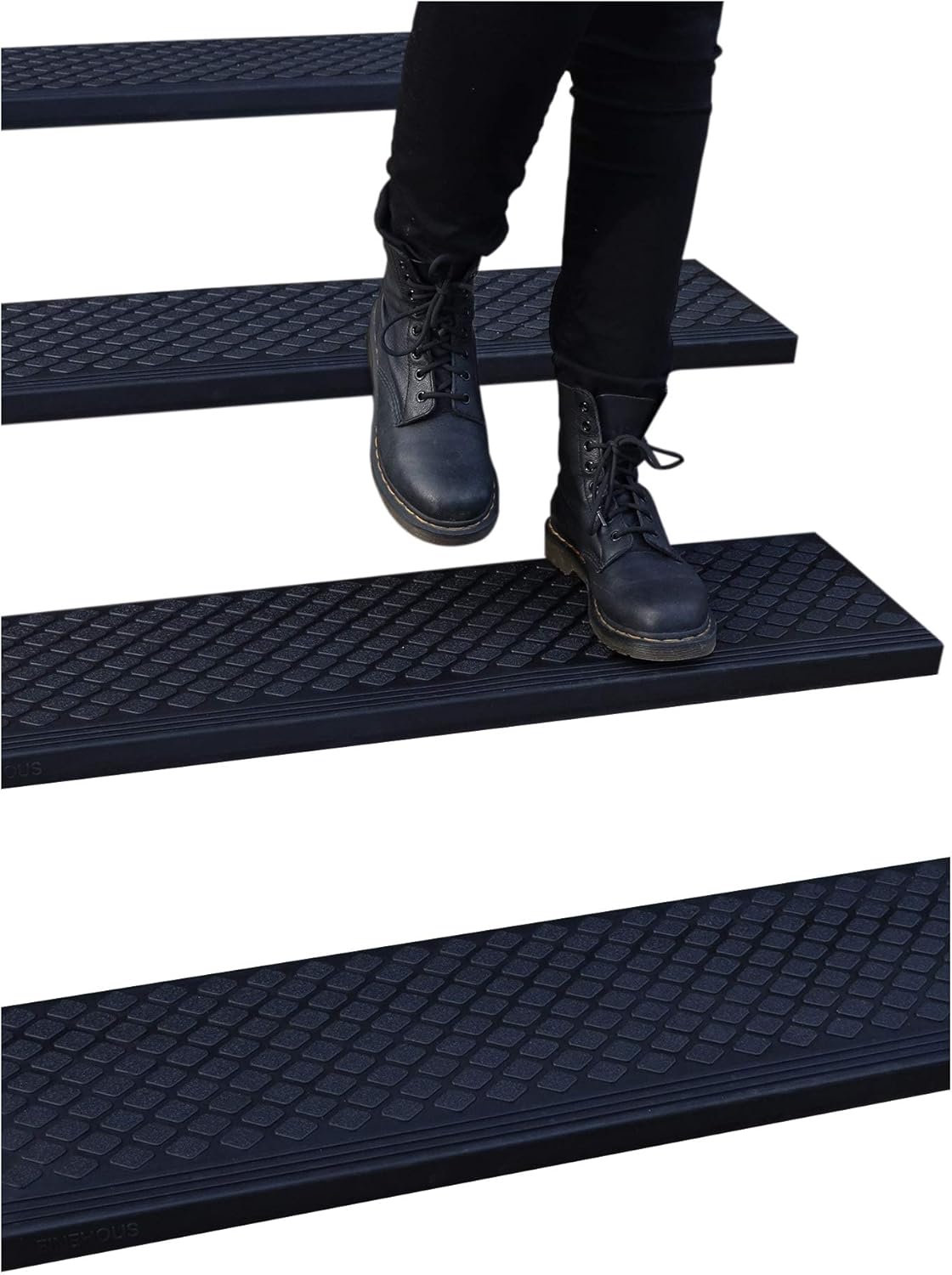 Rubber Stair Treads Non-Slip Outdoor 48x10 for Safety