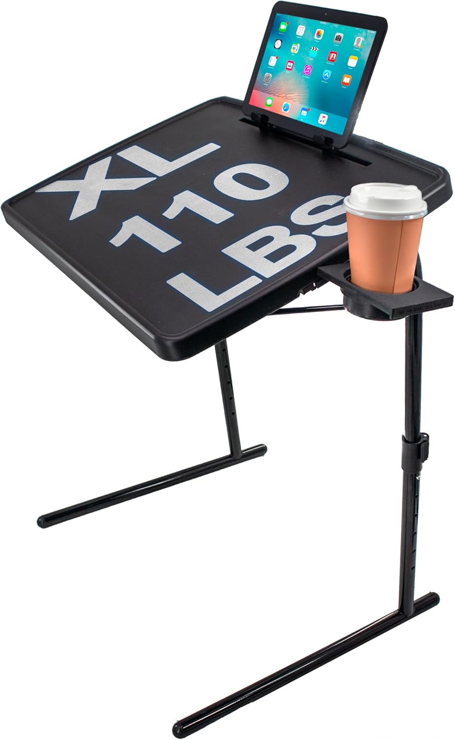 XL Adjustable TV Tray Table - Portable & Sturdy Multifunctional Black