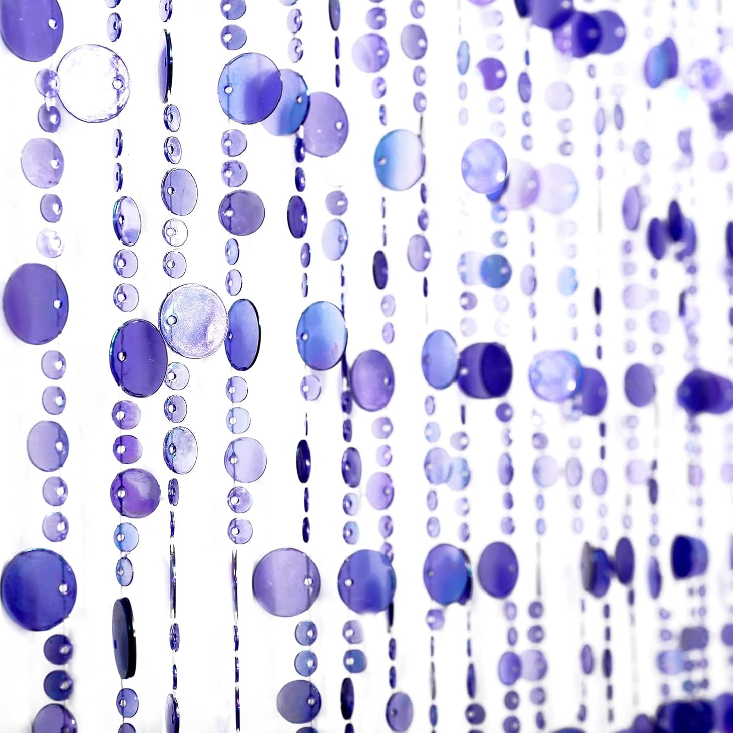 Blue Crystal Iridescent Bubble Beaded Doorway Curtain for Home