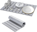 Large Foldable Stone Dish Drying Mat 24x16 in - Fast Dry Counter Pad