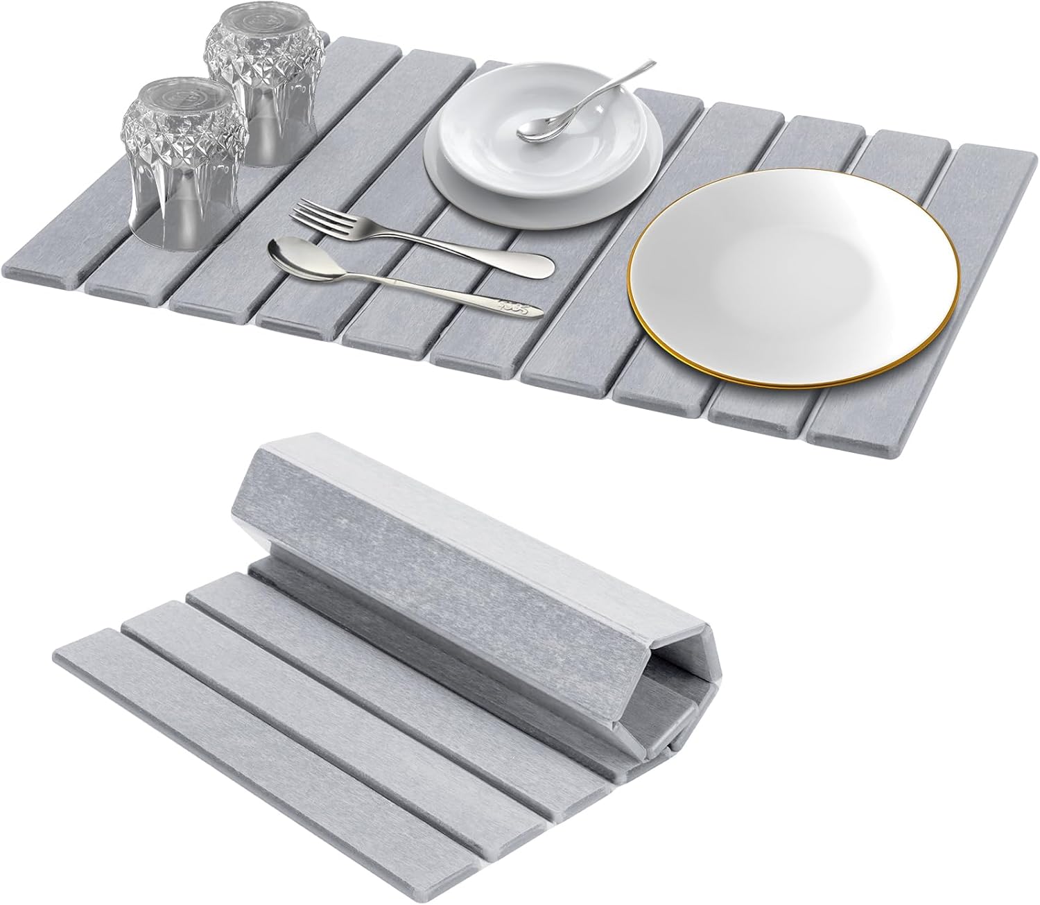 Large Foldable Stone Dish Drying Mat for Kitchen Counter Use