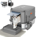 Enclosed Stainless Steel Litter Box for Big Cats and Kittens - XL